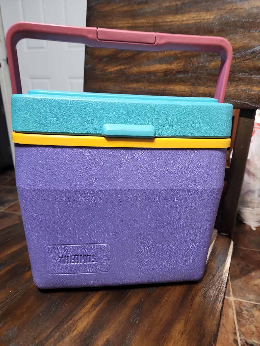 Thermos Multicolor Portable Cooler - Purple, Teal & Pink 80s And 90s Colorblock.